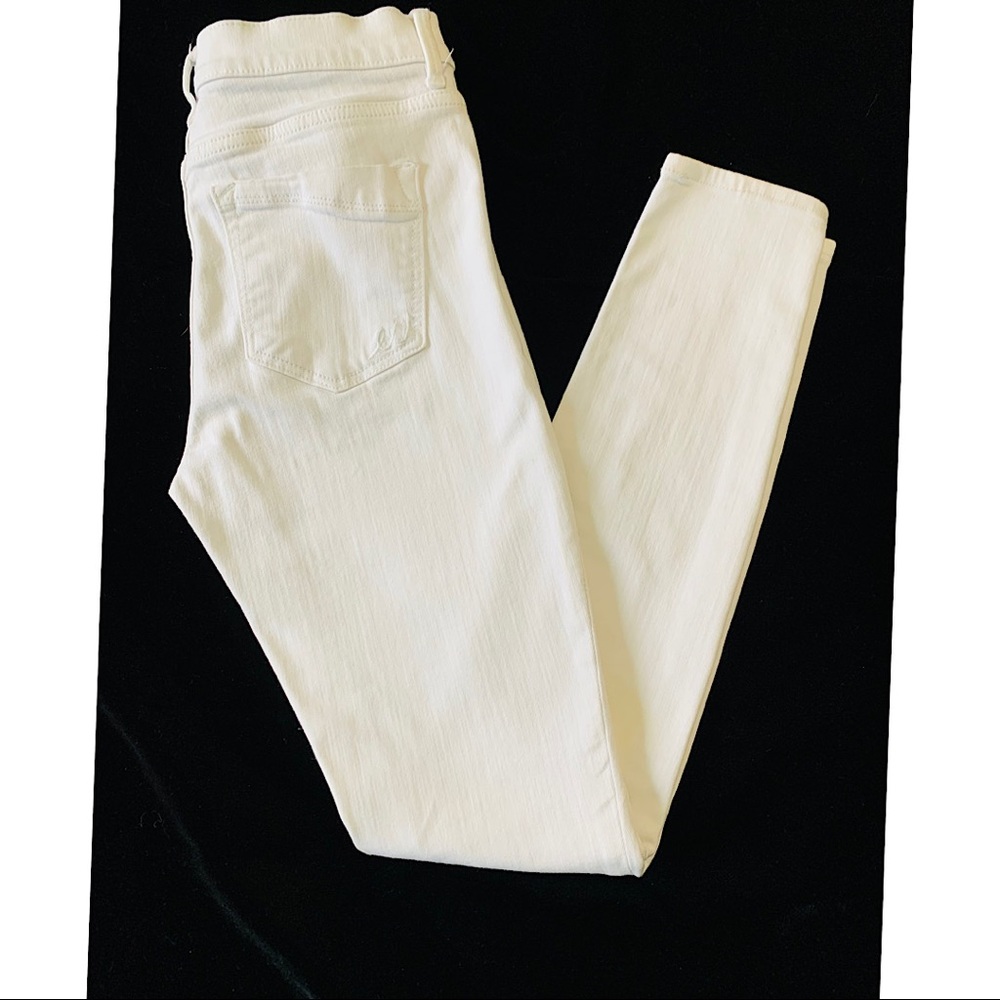 Express Brushed Denim Off-White Mid Rise Slim Jeans